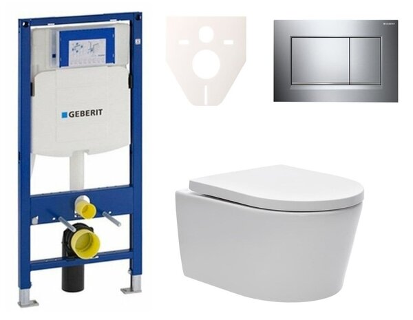 Cenově zvýhodněný závěsný WC set Geberit do lehkých stěn / předstěnová montáž+ WC SAT Brevis SIKOGES3W6