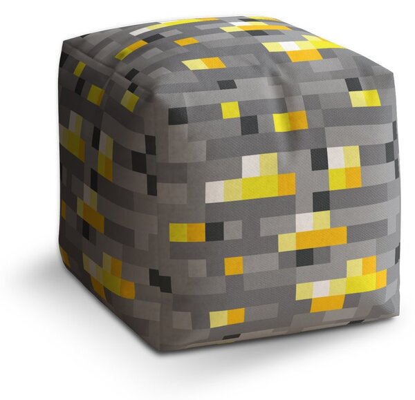 Taburet Cube Blocks 2, šedá / žlutá