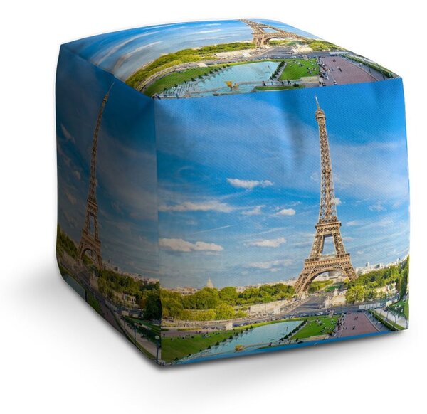 Taburet Cube Eiffel Tower 5, modrá