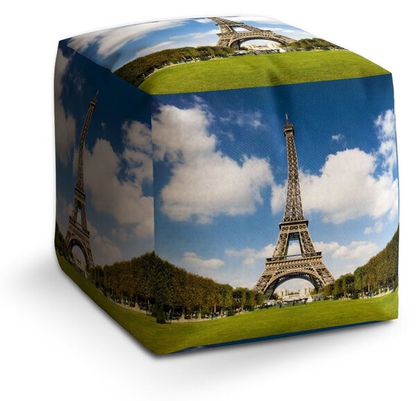 Taburet Cube Eiffel Tower, barevná
