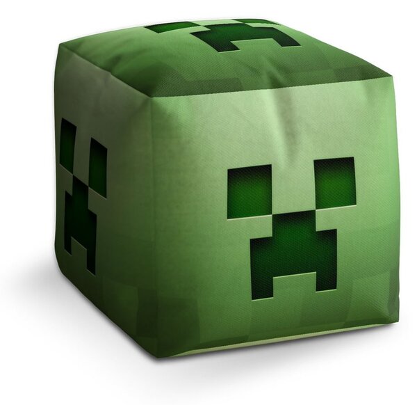 Taburet Cube Green Blocks, zelená