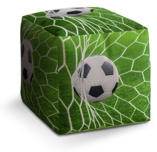 Taburet Cube fotbalový míč v bráně, zelená