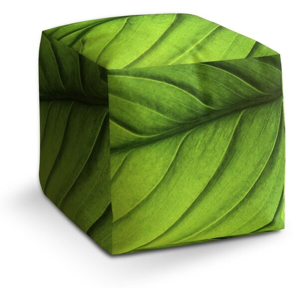 Taburet Cube list, zelená