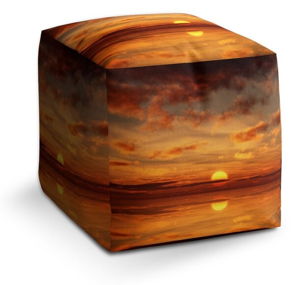Taburet Cube oranžové slunce, oranžová