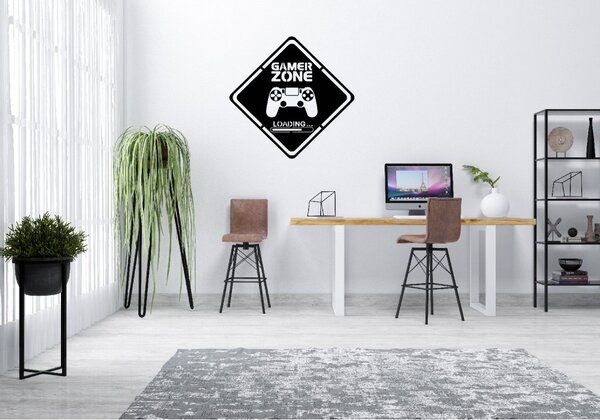 Samolepka na zeď Gamer zone Barva: Černá, Rozměry samolepky ( šířka x výška ): 20 x 19,5 cm