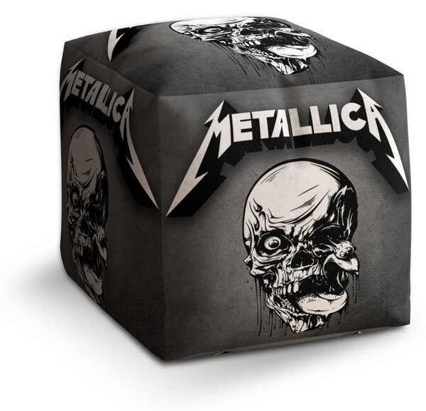 Taburet Cube Metallica lebka šedá, šedá