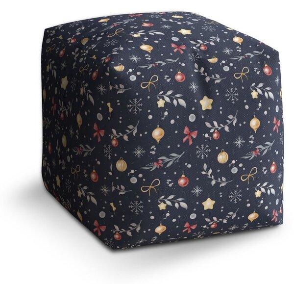Taburet Cube štědrovečerní noc, černá