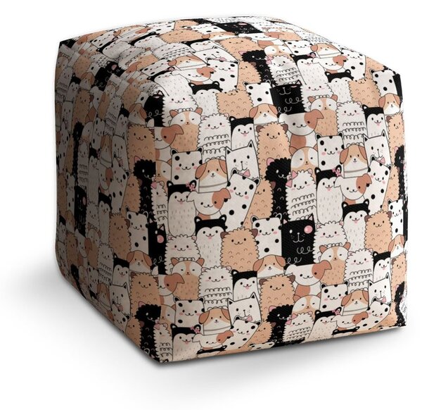 Taburet Cube roztomilá zvířátka, barevná