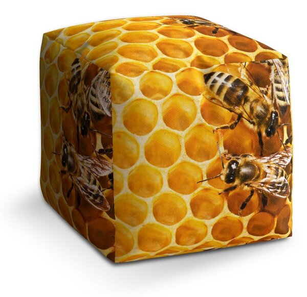 Taburet Cube včely, žlutá