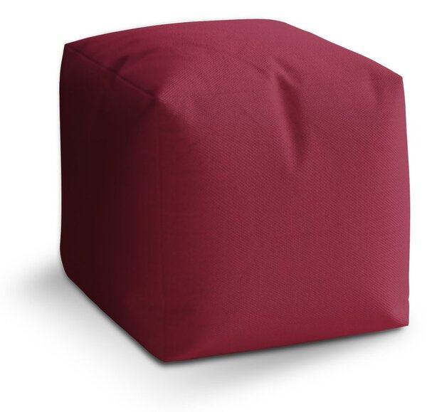 Taburet Cube vínová, červená