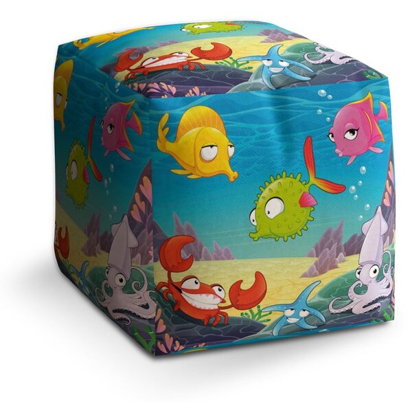 Taburet Cube podmořský svět 2, barevná