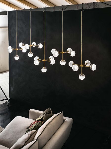 Il Fanale 275.09.ONT Molecola, závěsné mosazné svítidlo, 5x5W LED G9, šířka 61,3cm