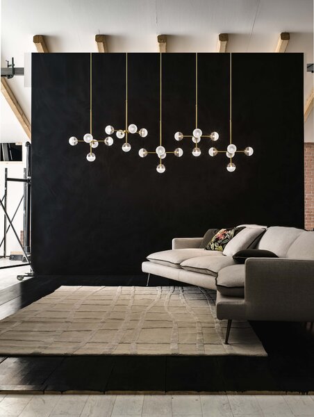 Il Fanale 275.09.ONT Molecola, závěsné mosazné svítidlo, 5x5W LED G9, šířka 61,3cm