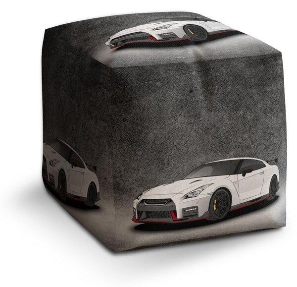 Taburet Cube šedý, šedá