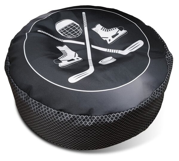 Taburet hokejový puk, černá