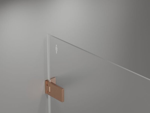 Mexen Lunar-F sprchové dveře skládací levé 70 cm, transparentní, kartáčovaná měď - 836-070-000-65-00-L