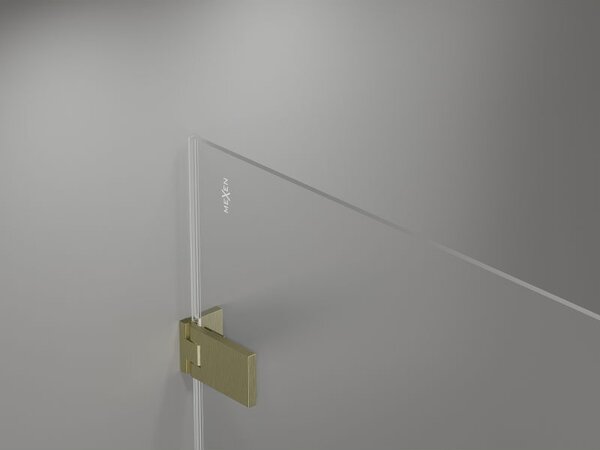 Mexen Lunar-F skládací sprchové dveře levé 125 cm, transparentní, zlaté kartáčované - 836S-125-050-55-00-L