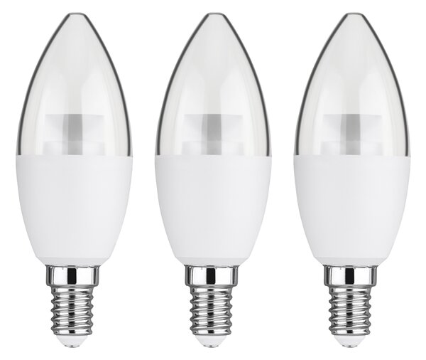 Livarno home LED žárovka, 2 kusy / 3 kusy (4,9W svíčka E14, sada 3 ks, transparentní) (100382070005)