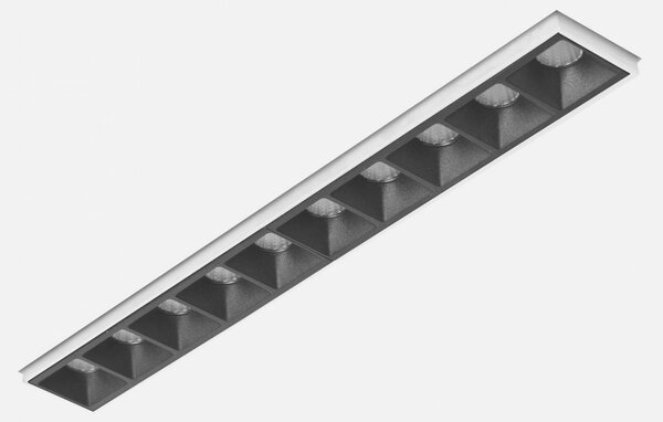 KOHL LIGHTING KOHL-Lighting NSES bezrámečkové zapuštěné svítidlo 270x35 mm bílá-černá 20 W 15D CRI 90 4000K Non-Dimm