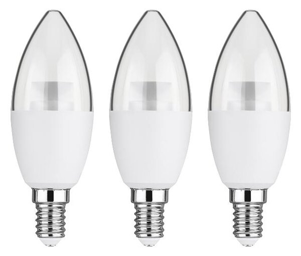 Livarno home LED žárovka, 2 kusy / 3 kusy (4,9W svíčka E14, sada 3 ks, transparentní) (100382070005)