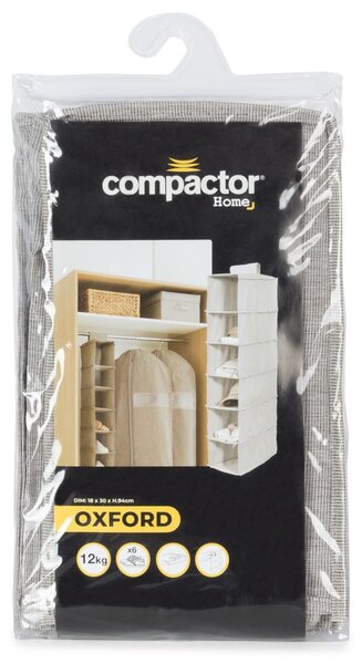 Závěsný organizér na oblečení Compactor OXFORD 30 x 18 x 94 cm – 6 přihrádek