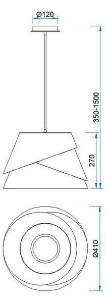 Mantra 5861 Alborán, bílé závěsné svítidlo, 1x40W E27, prům. 41cm