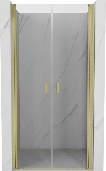 Mexen Mist sprchové dveře otočné 90 cm, transparentní, zlaté kartáčované - 8A7-090-000-55-00