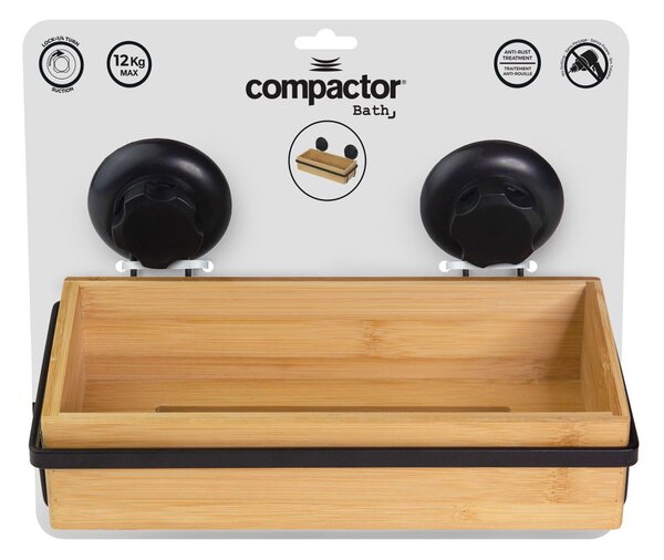 Bambusová polička na koupelnové doplňky na zeď Compactor Bestlock SPA Bamboo Black