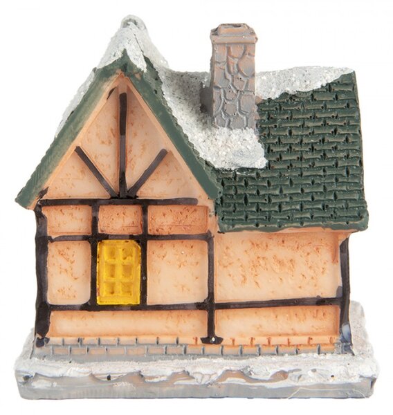 Barevný dekorační domeček s LED světýlky Hoefkens – 6x5x6 cm