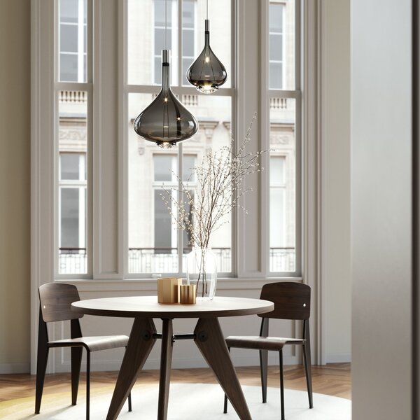 Lodes 14826 4627 Sky-Fall Medium, závěsné svítidlo bronzové sklo/černá, 12W LED 2700K, prům. 22cm