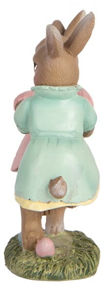 Velikonoční dekorační figurka dvě tancující zaječice v pastelových šatičkách – 8x3x8 cm