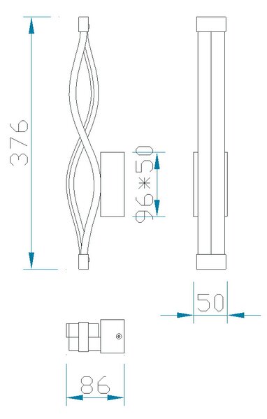 Mantra 4867 Sáhara, nástěnné LED svítidlo, 6W 3000K stmívatelné dotykem, stříbrná/chrom, výška 37,6cm
