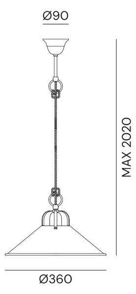 Il Fanale 204.08.OO Cascina, závěsné svítidlo z mosazi, 1x46W E27, prům.36cm