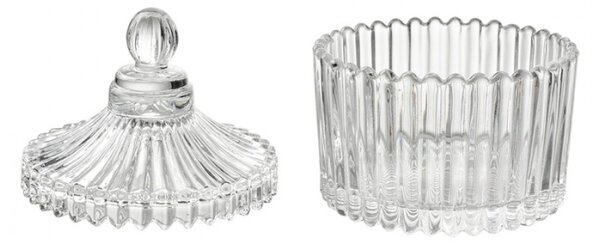 Transparentní skleněná dóza s víkem Ida – 7x9 cm