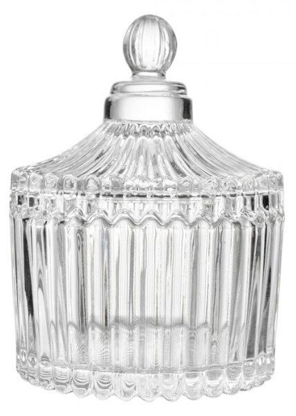Transparentní skleněná dóza s víkem Ida – 7x9 cm
