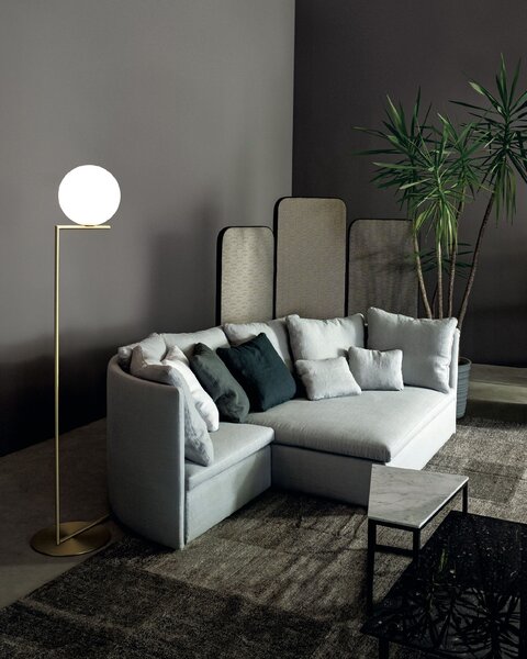 Flos F3173057 IC Lights F1, designová stojací lampa se stmívačem, 1x60W E14, chrom, Ø 20cm, výška 135cm