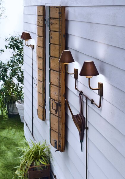 Il Fanale 261.01.OR Fiordo, nástěnné svítidlo z mosazi a mědi, 1x48W G9, výška 34cm, IP54