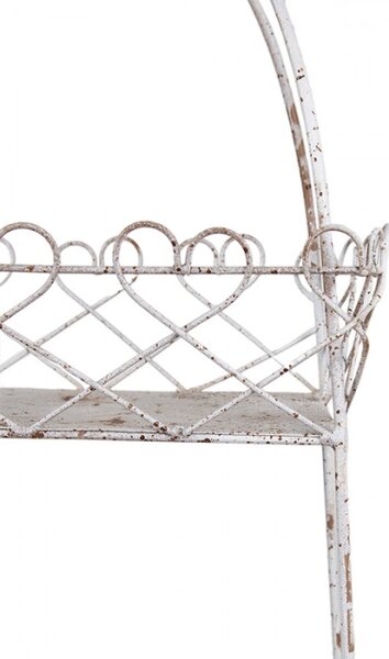 Bílý drátěný etažér se 2 košíky Katrien – 47x24x66 cm