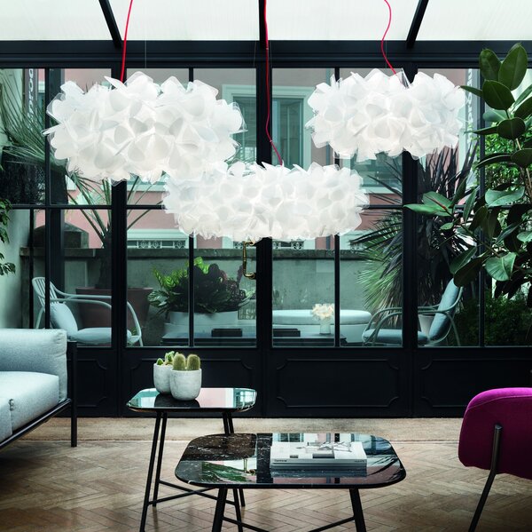 Slamp Clizia Mama Non Mama, designové svítidlo s červeným kabelem, 2x12W E27, prům. 53cm