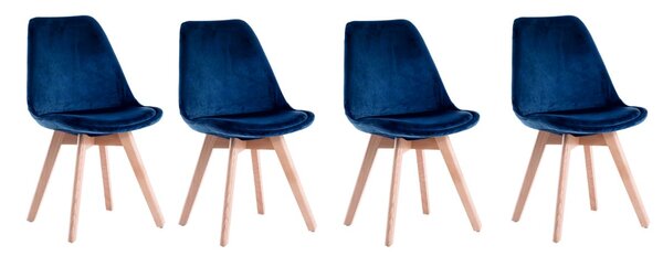 Bestent Jídelní židle 4ks skandinávský styl Blue Glamor