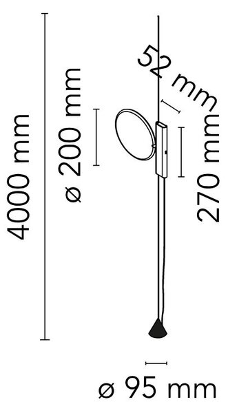 Flos F4640009 OK, bílé svítidlo mezi podlahu a strop se stmívačem, 18W LED 2700K, max. 400cm