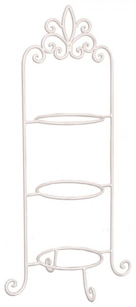 Bílý kovový etažér / stojan na talíře se 3 patry – 33 / 77 cm 77 Iron