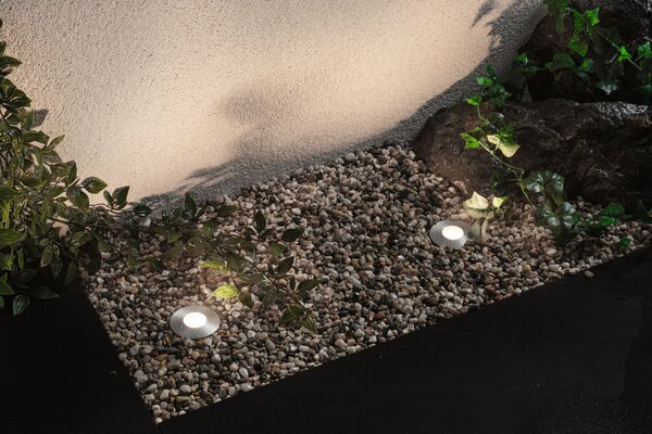 Paulmann 93951 Plug&Shine Mini, zápustné svítidlo do exteriéru 1x2,5W LED 3000K stmívatelné, stříbrná, IP65