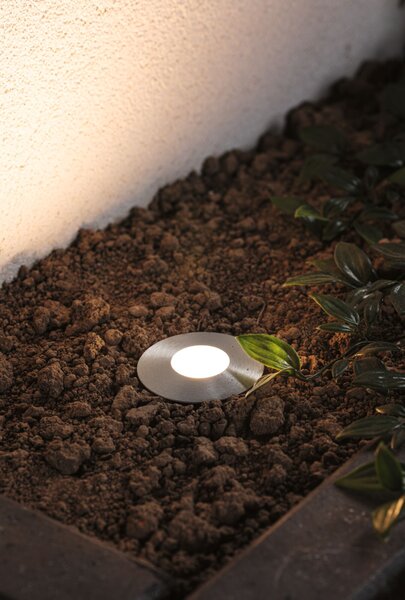 Paulmann 93951 Plug&Shine Mini, zápustné svítidlo do exteriéru 1x2,5W LED 3000K stmívatelné, stříbrná, IP65