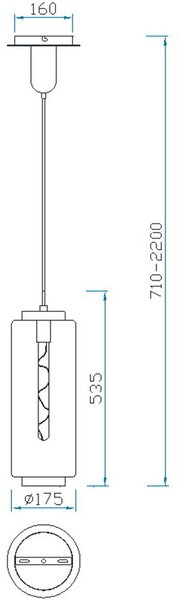 Mantra 6198 Jarras, závěsné svítidlo z bronzového skla, 1x40W E27, prům. 17,5cm
