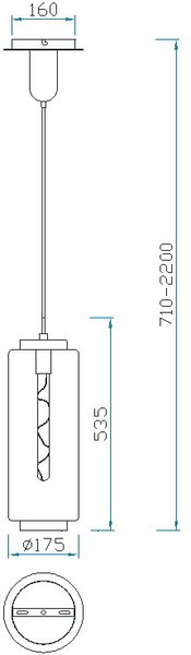 Mantra 6196 Jarras, závěsné svítidlo z měděného skla, 1x40W E27, prům. 17,5cm