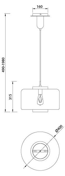 Mantra 6190 Jarras, závěsné svítidlo z měděného skla, 1x40W E27, prům. 40cm