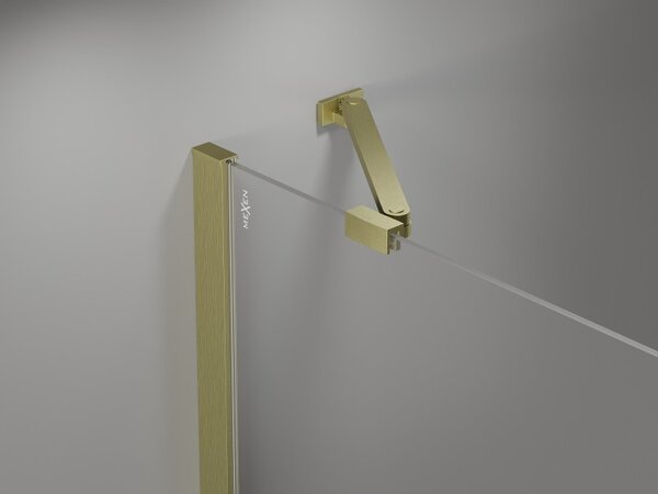 Mexen Mist-B sprchové dveře otočné 105 cm, transparentní, kartáčované zlaté - 8A2-105-001-55-00