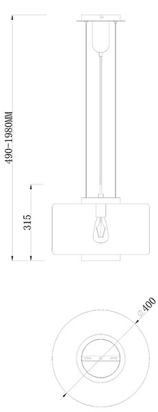 Mantra 6192 Jarras, závěsné svítidlo z bronzového skla, 1x40W E27, prům. 40cm
