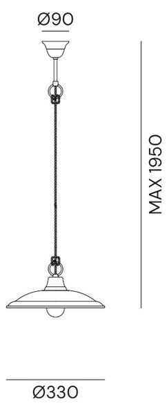Il Fanale 220.11.OR Barchessa, závěsné svítidlo v country stylu, 1x15W LED E27, prům.33cm
